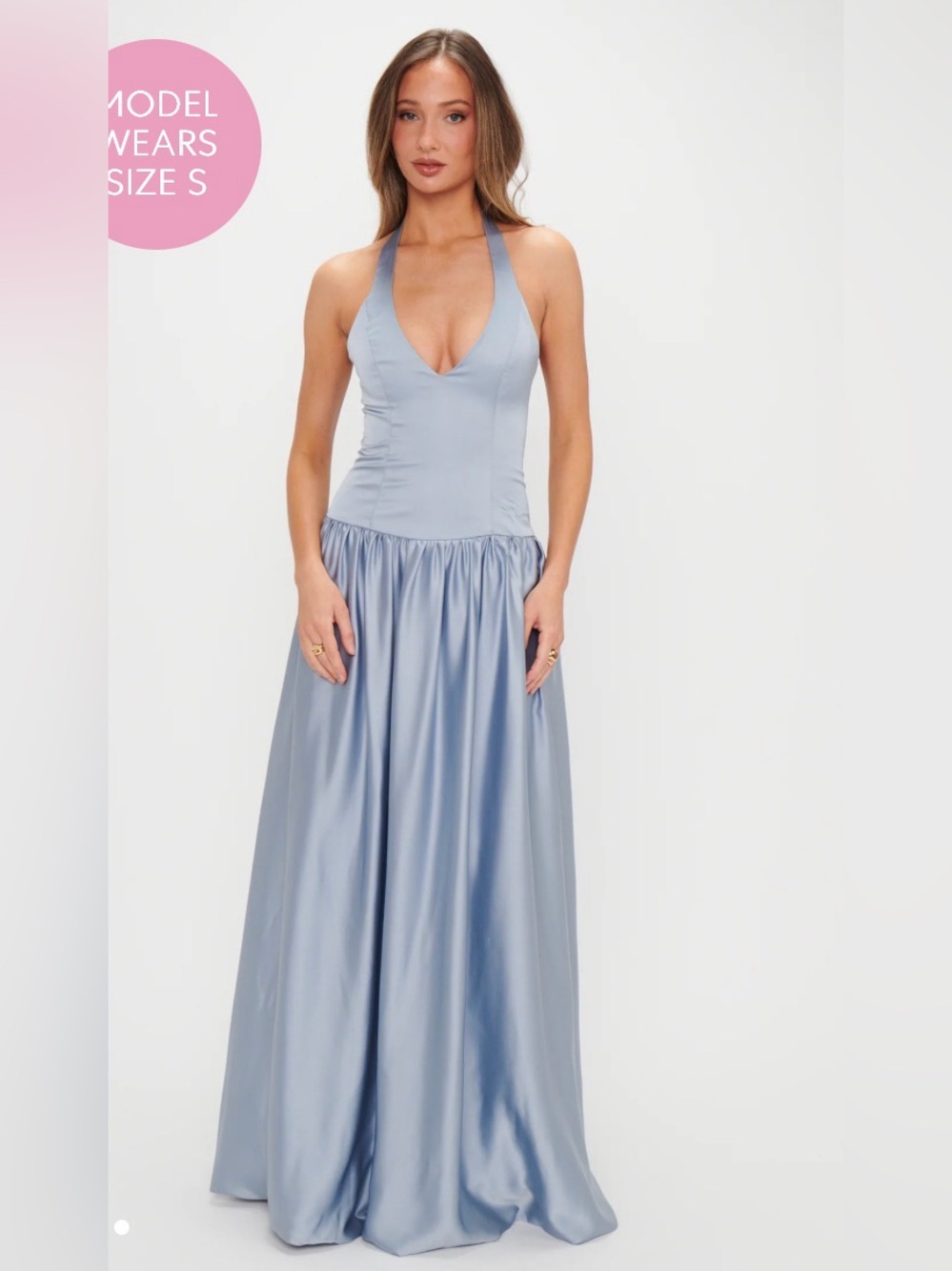 Show Me Your MuMu Light Blue Halter Maxi Dress